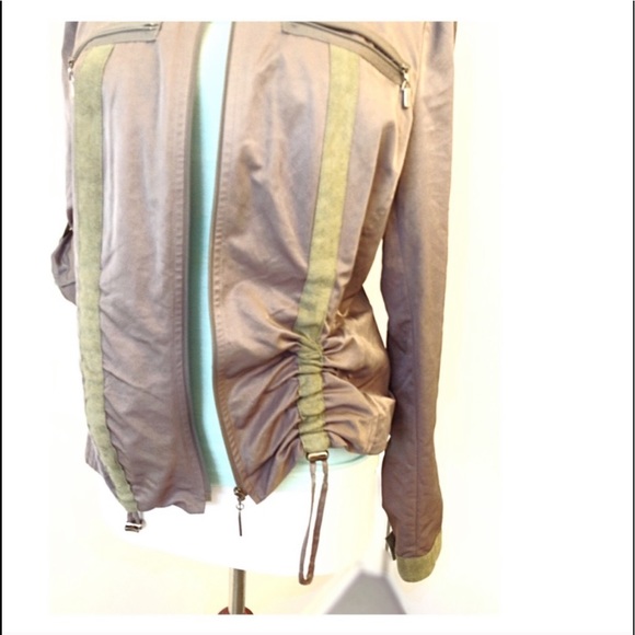 Abbie Mags Military Olive Green Bomber Jacket Sz 8 - Picture 4 of 8